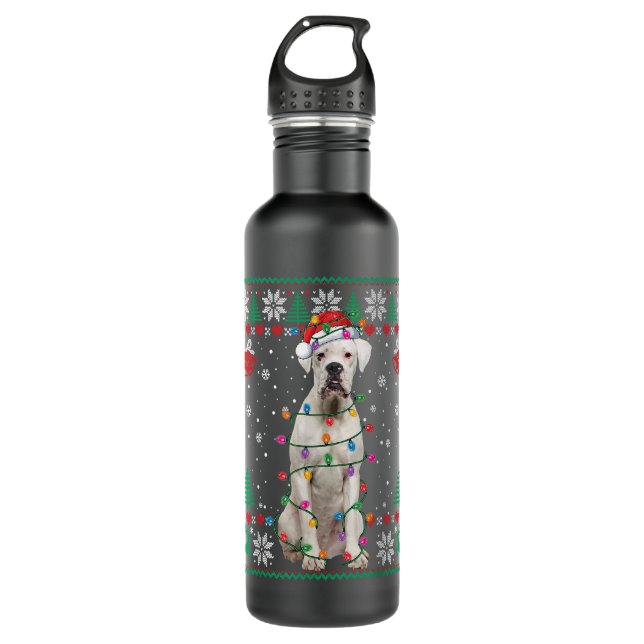 Garrafa Cachorro Branco Cachorro Feio de Natal Docinho Eng (Frente)