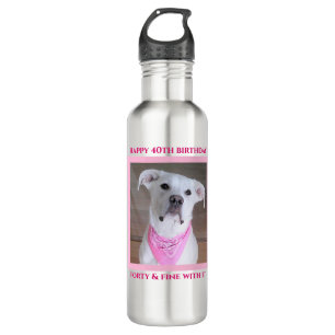 Garrafa Cachorro Feliz Com Olhos Solosos 40 Rosa