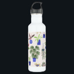 Garrafa Cactus Succullet HousePlant Link<br><div class="desc">Um padrão moderno de plantas domésticas,  cactos e suculentos em um fundo cor-de-rosa pincelado. Traga alguns trópicos para dentro! Arte original de Nic Squirrell.</div>