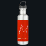 Garrafa Caligrafia monograma branco na moda vermelho seu n<br><div class="desc">Esta modelo é ideal para aqueles que estão procurando por uma design que seja atrativa, lembre-se, e adequada para sua personalidade e disciplina de trabalho. Você pode substituir facilmente todas as informações nele por suas próprias informações. Tudo que você tem que fazer para isso é usar os links de personalização...</div>