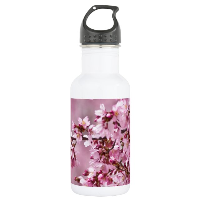 Garrafa Camélias Sakura Camadas Rosa Pastel (Frente)