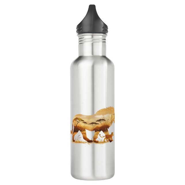 Garrafa Caminhe Comigo - Para sempre | Design de leão (Esquerda)