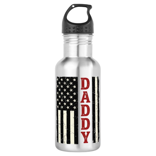 Garrafa Camisa com Design de Bandeira Americana Distressed (Frente)
