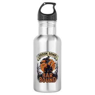 Garrafa Camisa de Barman de Halloween Bruxa Funny Broom Ba