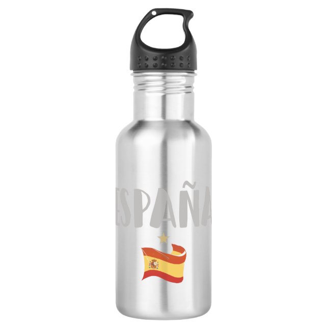 Garrafa Camisa de Futebol Fã de Espanha Bandeira (Frente)