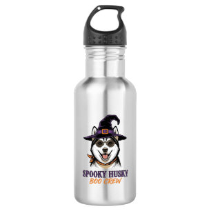 Garrafa Camisa de Husky de Halloween Bruxa Cachorro Gráfic
