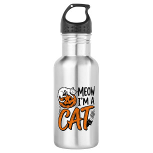 Garrafa Camisa de tipografia de abóbora de gato engraçado 