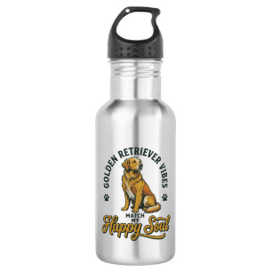 Garrafa Camisa do Golden Retriever Gravação Vintage Amante