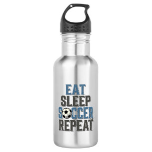 Garrafa Camisa Futebol Comer Dormir Repetir Tipografia Vin