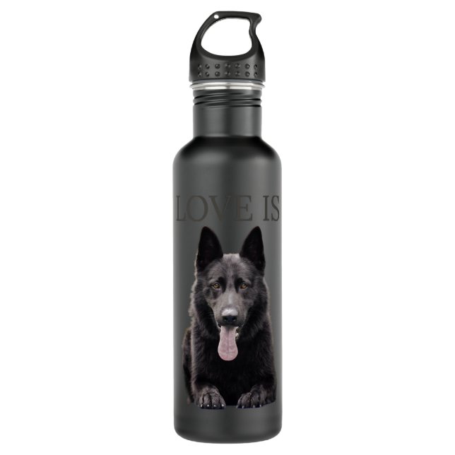 Garrafa Camisa German shepherd preta Shepard Cachorro Cach (Frente)