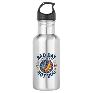 Garrafa Camisa Patriótica Hot Dog Dia Ruim Engraçada 4 de 
