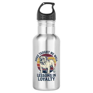 Garrafa Camisa Sabedoria Canina Bulldog Vintage Lição Gráf