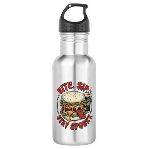 Garrafa Camisa Spooky Burger Gravura Vintage Halloween Gr