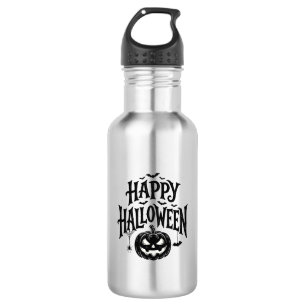 Garrafa Camisa Vintage Feliz Halloween Abóbora Morcego Des