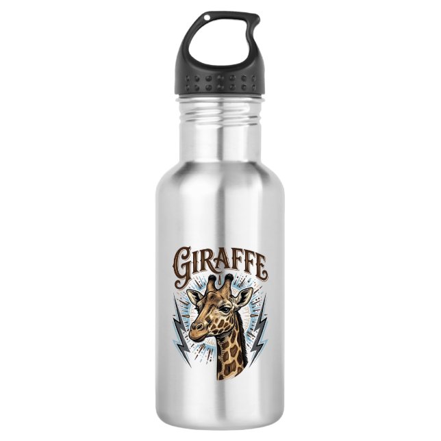 Garrafa Camiseta com desenho de girafa e relâmpago gravado (Frente)