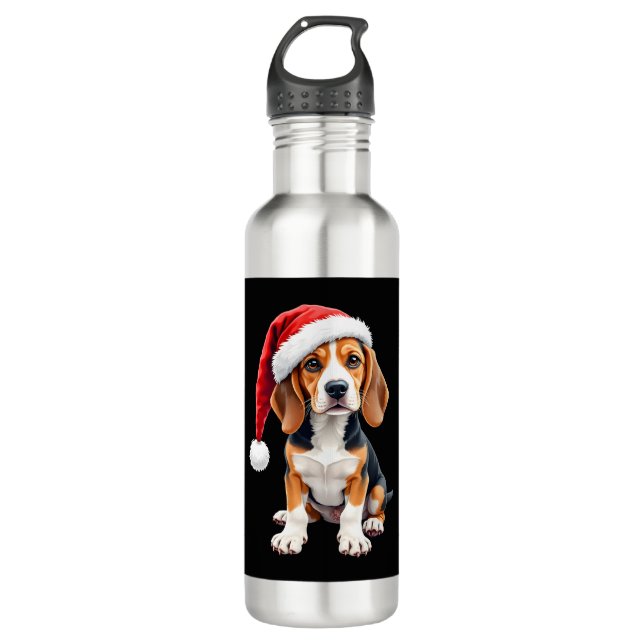 Garrafa Camiseta de Beagle Christmas Dog Long Sleeve T Shi (Frente)