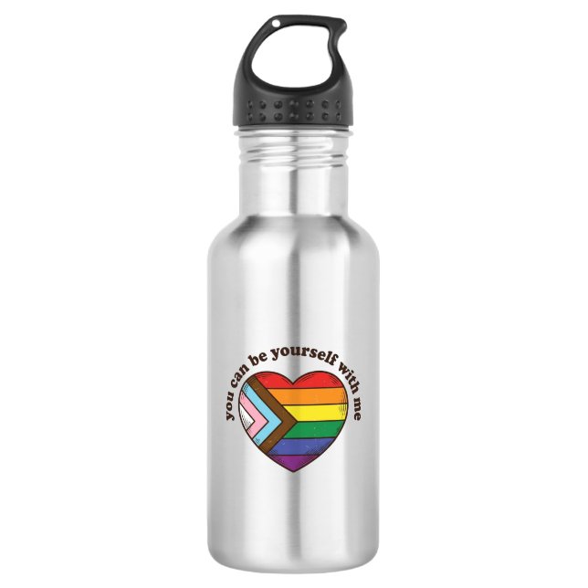 Garrafa Camiseta Orgulho Coração Você Pode Ser Você Mesmo  (Frente)