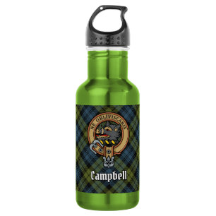 Garrafa Campbell Crest sobre Tartan