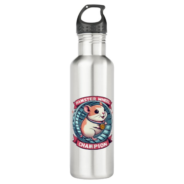 Garrafa Campeão da Roda de Hamster (Frente)