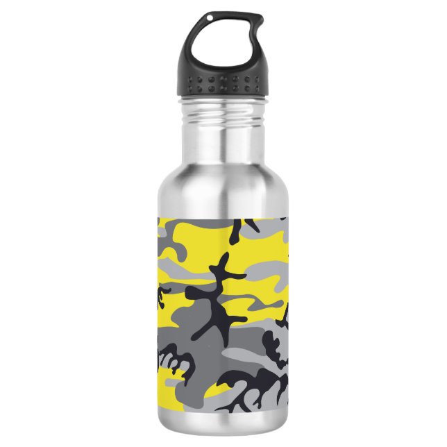 Garrafa Camuflagem Amarela e Cinza, Militar, Exército (Frente)
