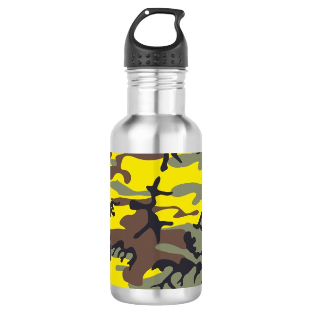 Garrafa Camuflagem Amarela e Marrom, Militar, Exército (Frente)
