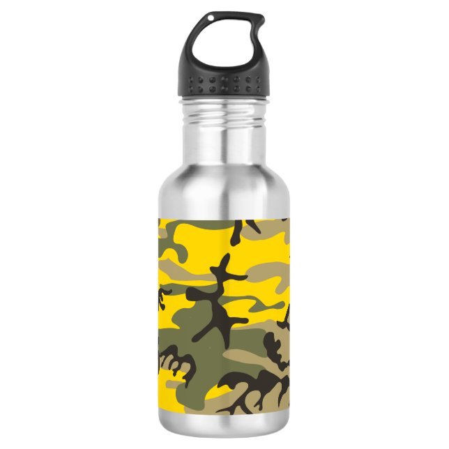 Garrafa Camuflagem Amarela e Verde, Militar, Exército (Frente)