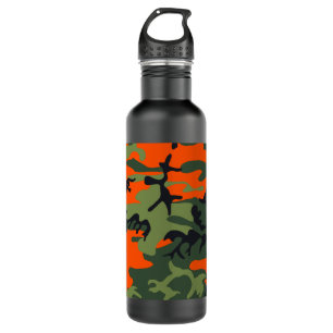 Garrafa Camuflagem Laranja e Verde, Militar, Exército
