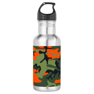 Garrafa Camuflagem Laranja e Verde, Militar, Exército