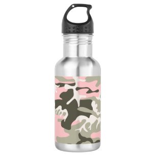 Garrafa Camuflagem Rosa e Verde, Militar, Exército