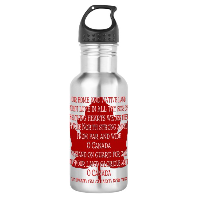 Garrafa Canadá Rótulo de Águas de Hino Canadá Souvenir Esp (Frente)