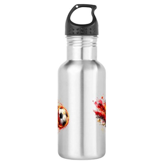 Garrafa Caneca de café com gráfico de movimento de futebol (Frente)