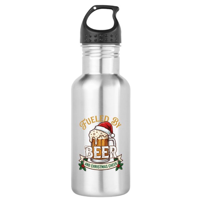 Garrafa Caneca de Natal de Cerveja com Chapéu de Papai Noe (Frente)