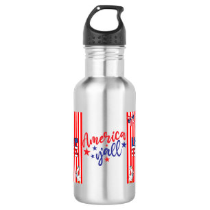 Garrafa Caneca do Dia 4 de Julho dizendo América Vc's
