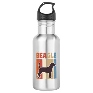 Garrafa Cão Beagle Vintage Design Vetorial de Listra Retro