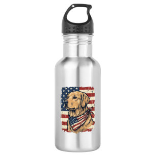 Garrafa Cão de Água Retriever Patriótico Design Vetorial V