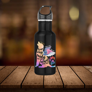 Garrafa Cão Pet Memorial Watercolor Design Love