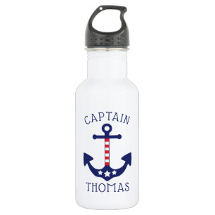 Garrafa Capitão patriótico Nome da âncora náutica