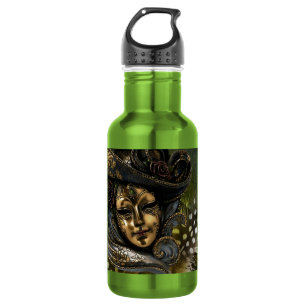 Garrafa Carnaval Máscara-Verde Damask