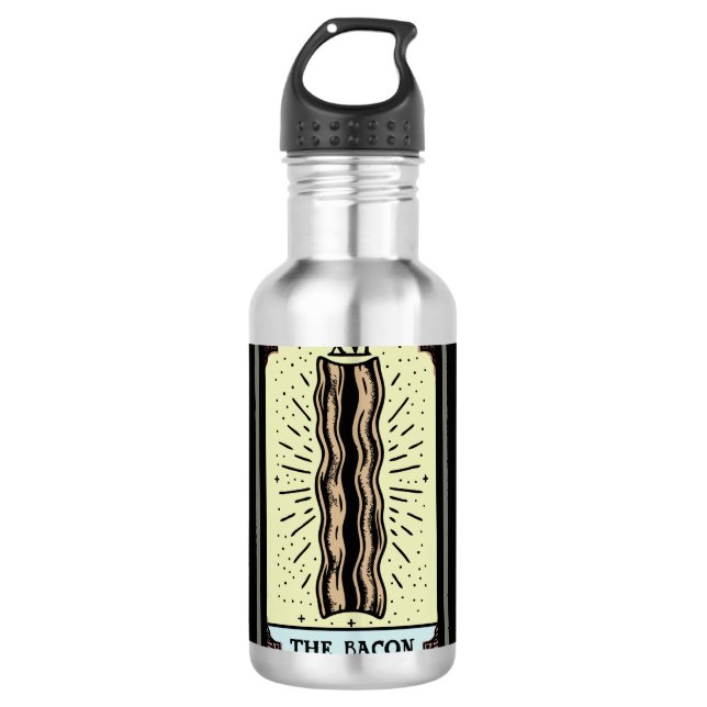 Garrafa Cartão Engraçado Bacon Tarot (Frente)
