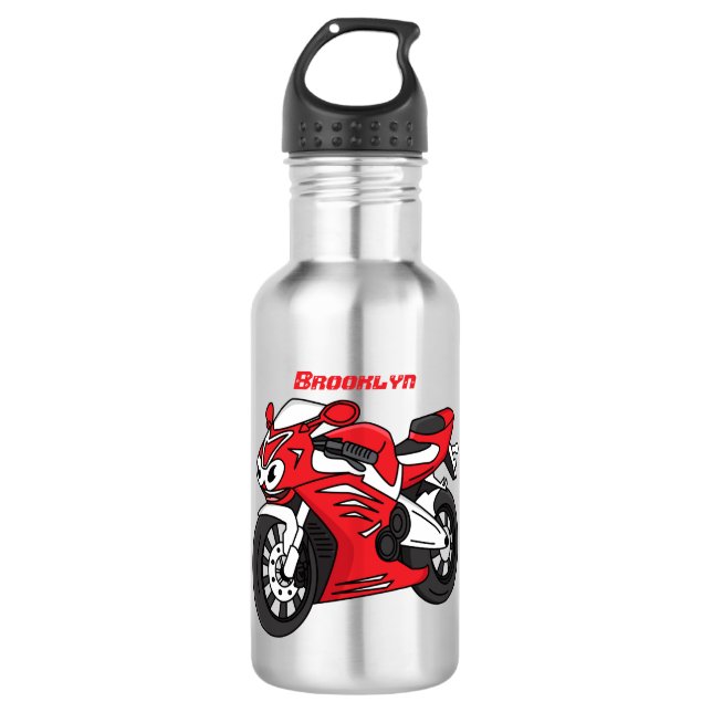 Garrafa Cartografia de motocicleta vermelha-branca (Frente)