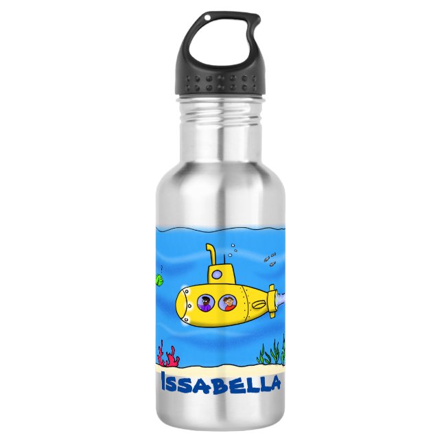 Garrafa Cartoon submarino feliz (Frente)