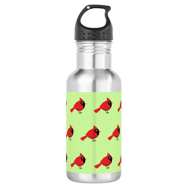 Garrafa Cartoon Vermelho Bonito com Flores (Frente)