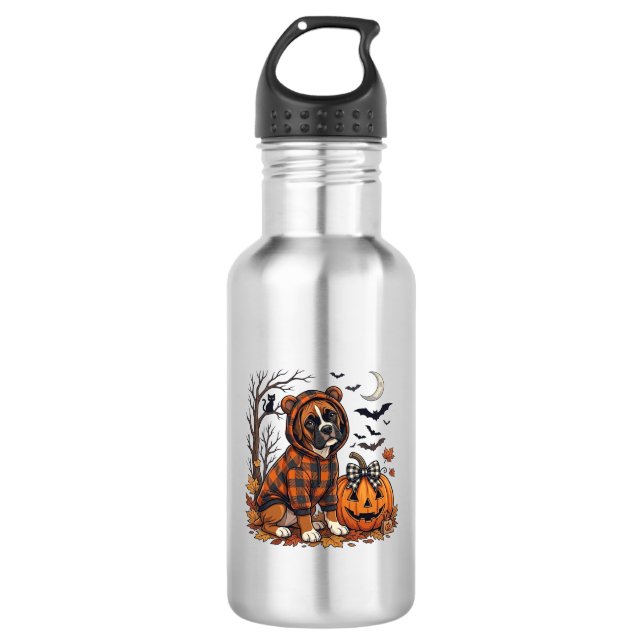 Garrafa Casaco com Capuz Xadrez de Cachorro Boxer Hallowee (Frente)