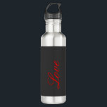 Garrafa Casamento de Amor Vermelho com Cinza Trendy em Seg<br><div class="desc">Você pode mudar facilmente as fontes e as cores. Você também pode adicionar seu logotipo e a imagem de fundo conforme desejar.</div>