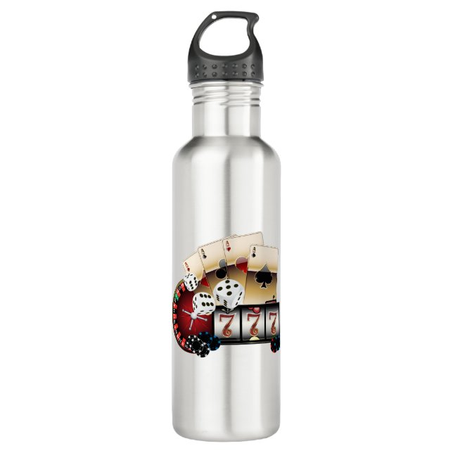 Garrafa casino, vegas, pôquer, jogo, adulto (Frente)