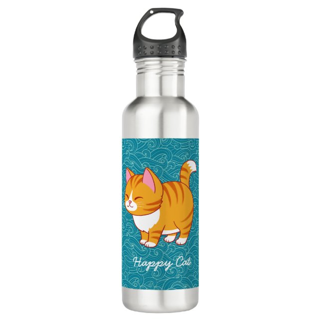 Garrafa Cat Feliz Personalizado (Frente)