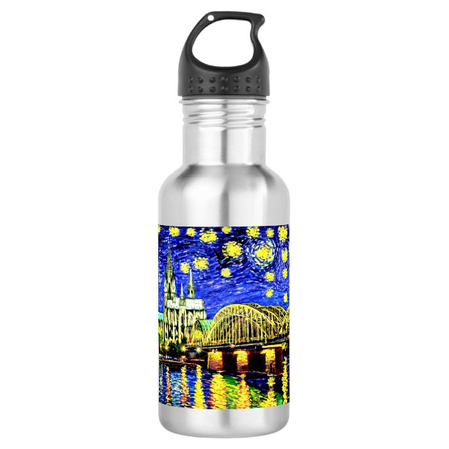 Garrafa Catedral de Starry Night Cologne Alemanha (Frente)
