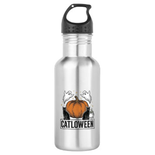 Garrafa Catloween Gato Preto Fantasma Halloween Design Vet