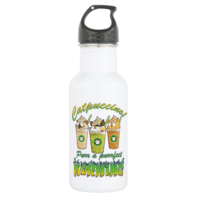 Garrafa Catpuccino - Purr a Purfect Morning | Gato Cinto (Frente)