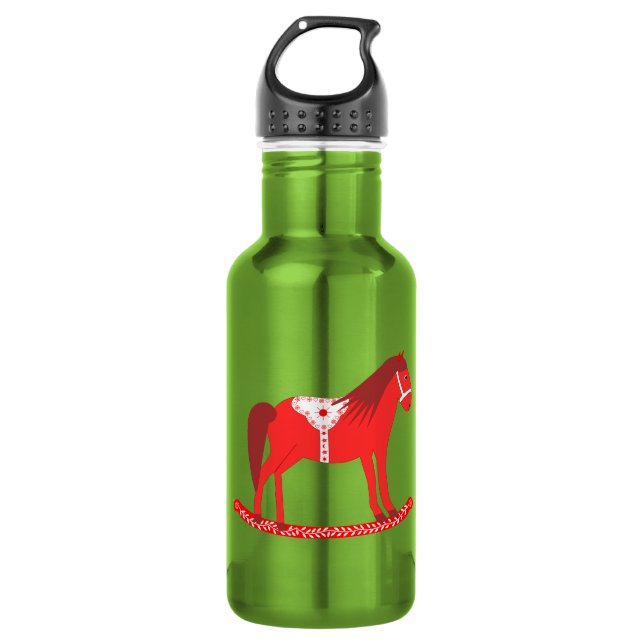Garrafa Cavalo de Balanço de Natal Escandinavo (Frente)